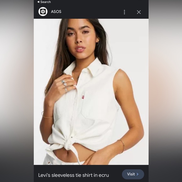 Levi’s Sleeveless Tie-Front Top - Picture 2 of 3